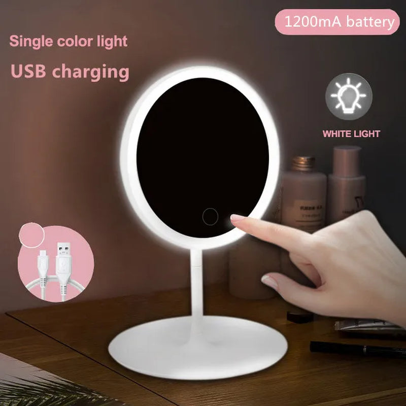 LED Makeup Mirror Touch Adjustable Lighting Desktop Makeup Mirror with Light Creative Makeup LED Light Mirrors