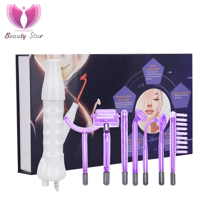 7In1 High Frequency Facial Machine Electrode Glass Tube Wand Spot Acne Remover High Frequency Facial SPA Skin Care