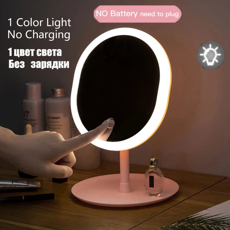 LED Makeup Mirror Touch Adjustable Lighting Desktop Makeup Mirror with Light Creative Makeup LED Light Mirrors