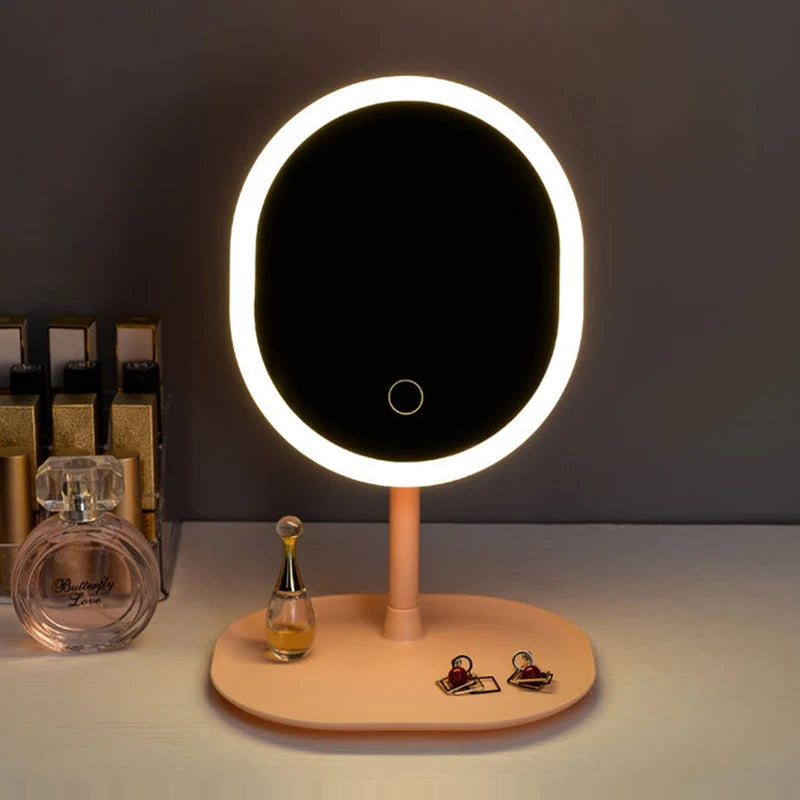 LED Makeup Mirror Touch Adjustable Lighting Desktop Makeup Mirror with Light Creative Makeup LED Light Mirrors