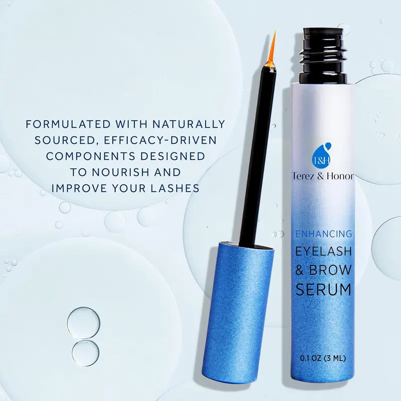 Terez & Honor Advanced Eyelash Growth Serum and Brow Enhancer to Grow Thicker, Longer Lashes for Long, Luscious Lashes, 3ML Makeup Mascara Daily Nourishing